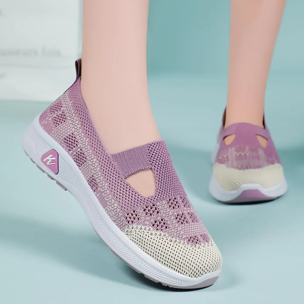 Padgene Women Walking Shoes Sock Sneakers Slip-On Breathable Mesh Trainers Women's Comfortable Casual Ladies Air Cushion Athletic Shoes Running Jogging Shoes