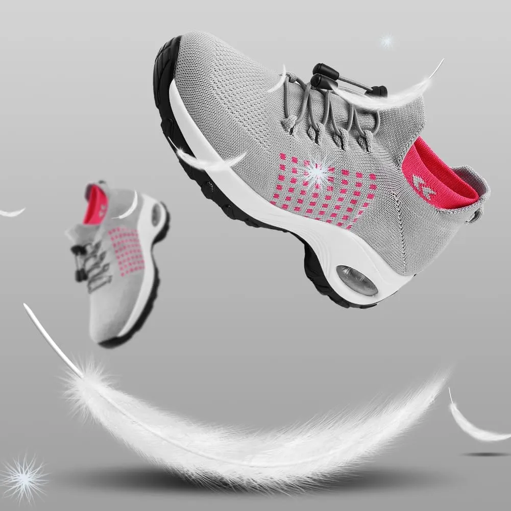 Padgene Women Walking Shoes Sock Sneakers Slip-On Breathable Mesh Trainers Women's Comfortable Casual Ladies Air Cushion Athletic Shoes Running Jogging Shoes