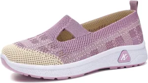 Padgene Women Walking Shoes Sock Sneakers Slip-On Breathable Mesh Trainers Women's Comfortable Casual Ladies Air Cushion Athletic Shoes Running Jogging Shoes
