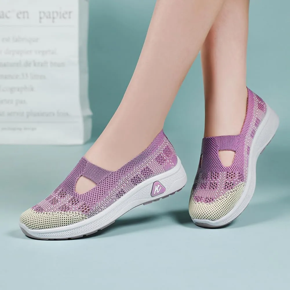 Padgene Women Walking Shoes Sock Sneakers Slip-On Breathable Mesh Trainers Women's Comfortable Casual Ladies Air Cushion Athletic Shoes Running Jogging Shoes