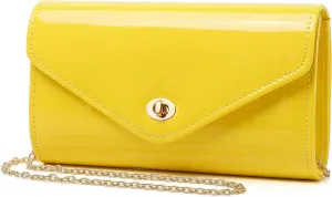 Patent leather envelope purse Shiny candy women's evening handbags for Concert Prom Party Present Handbag Purse