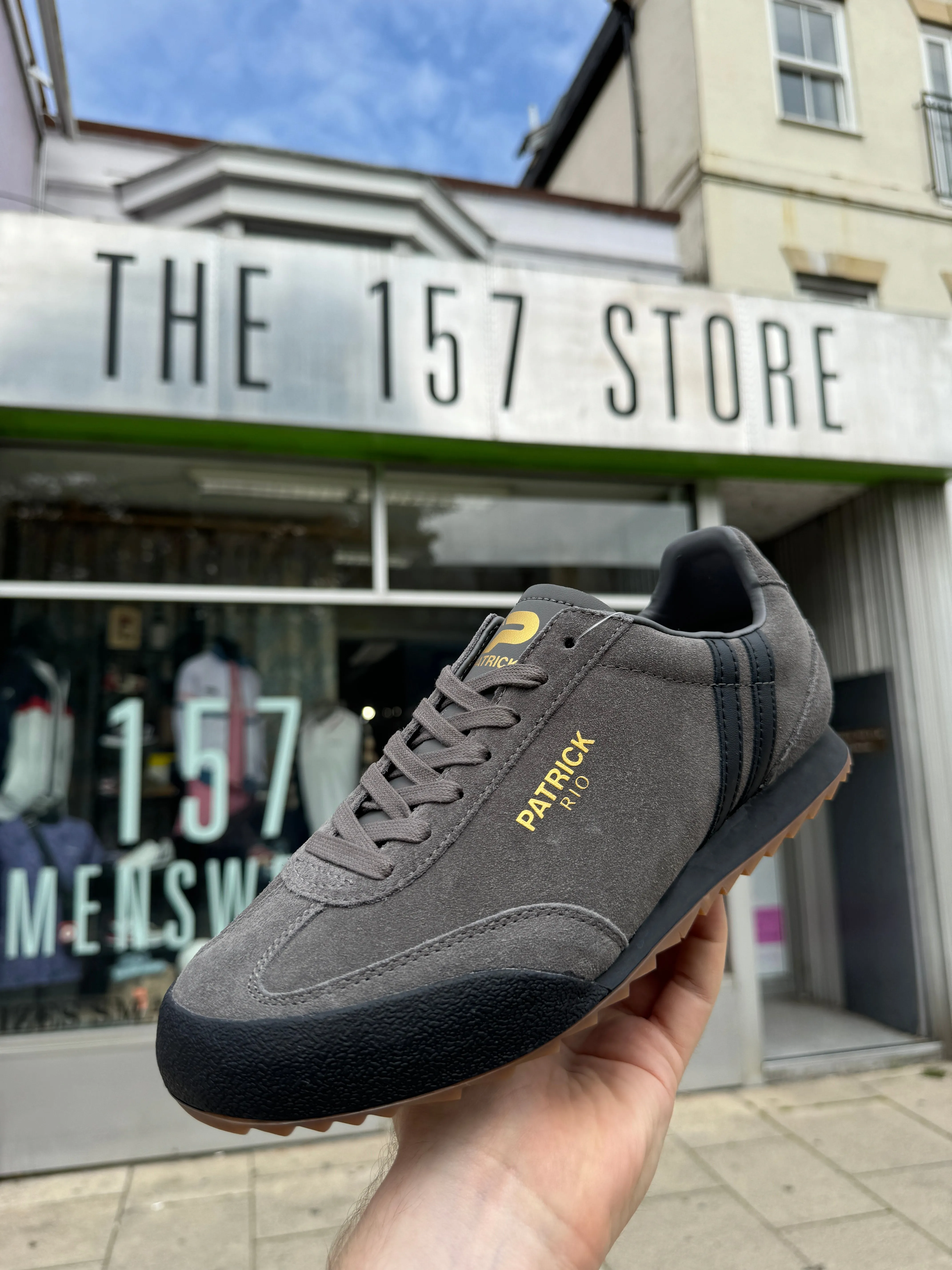 Patrick New Rio Suede Trainers - Charcoal / Black