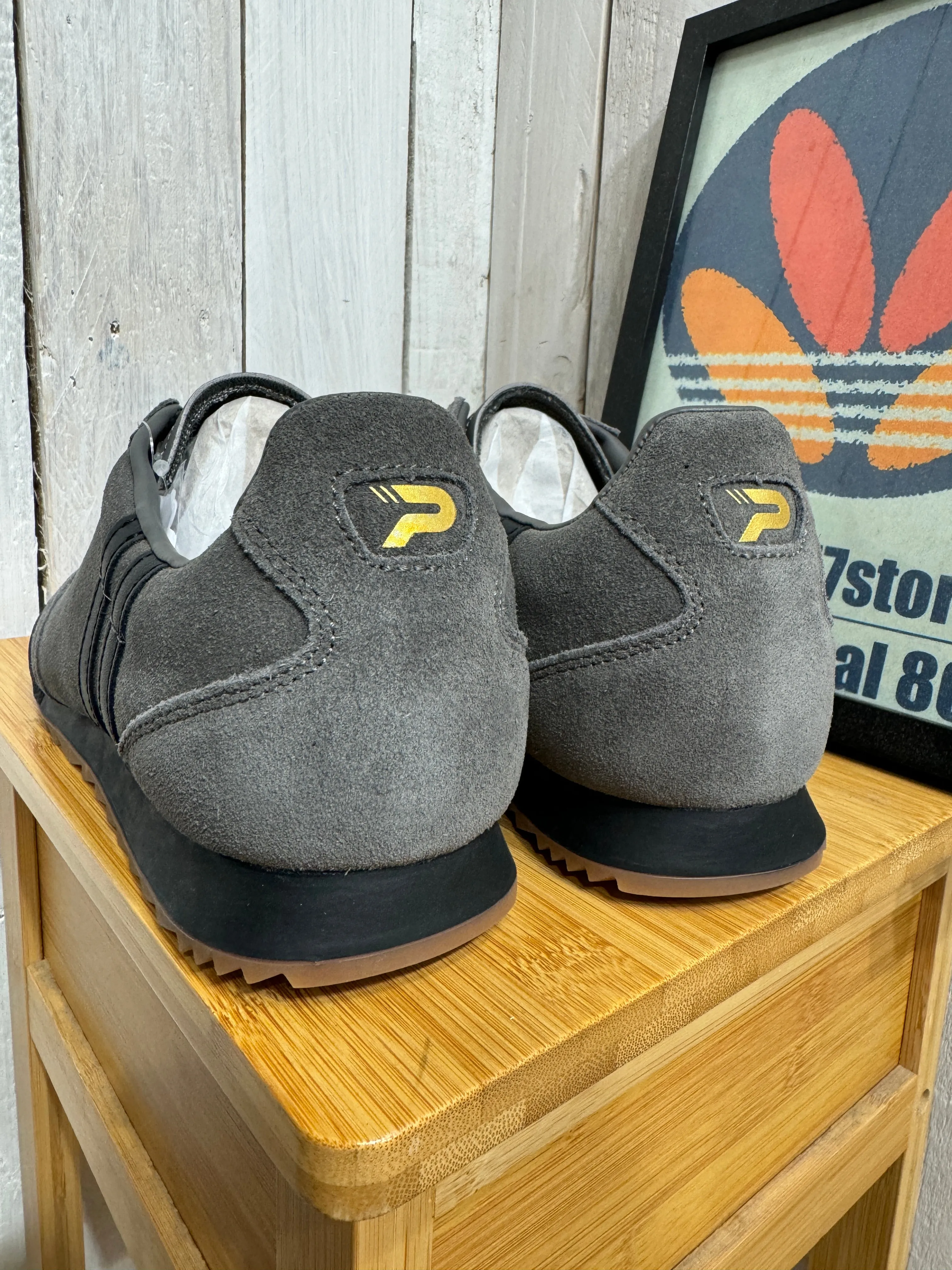 Patrick New Rio Suede Trainers - Charcoal / Black