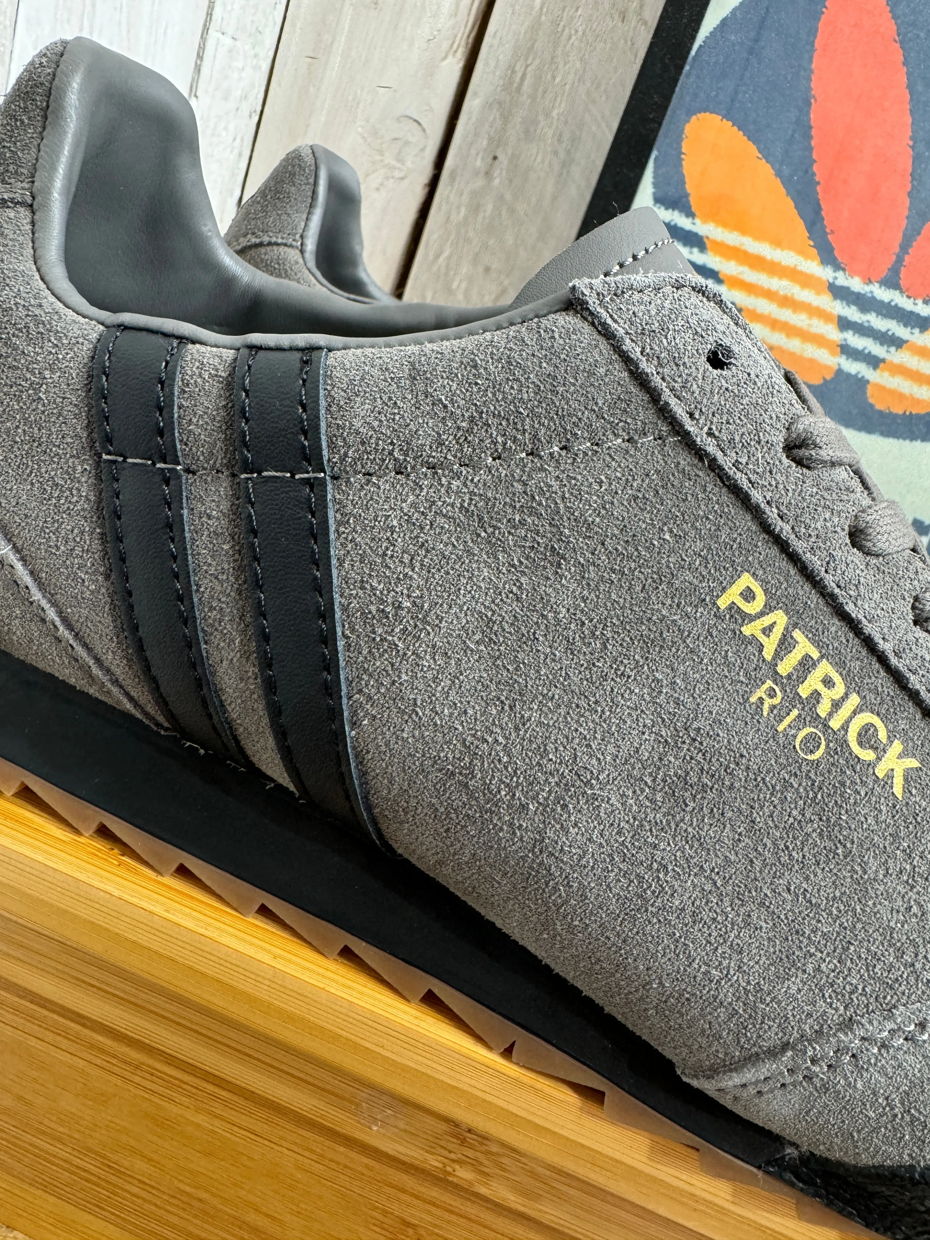 Patrick New Rio Suede Trainers - Charcoal / Black