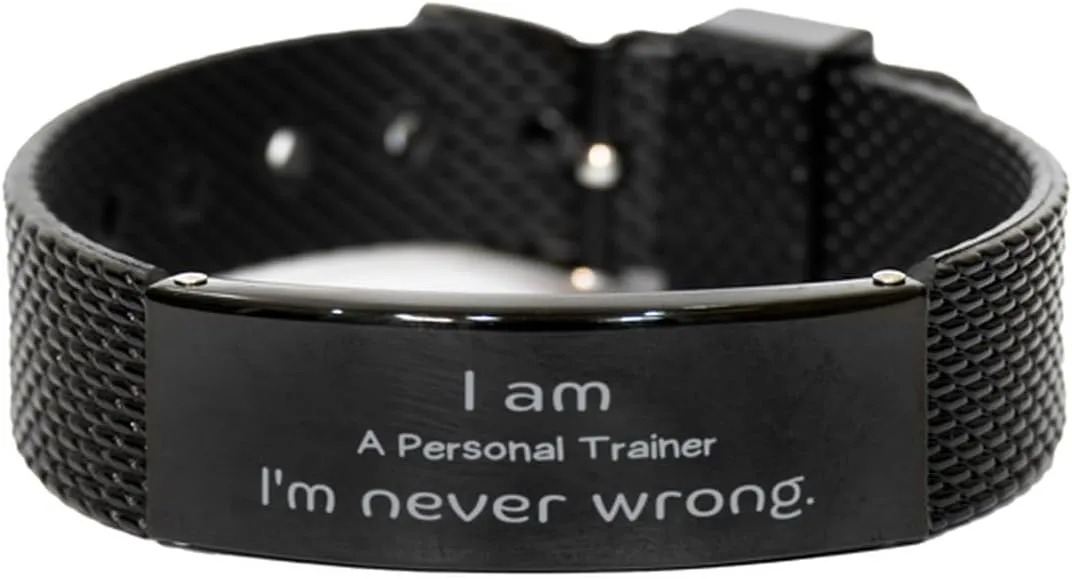Personal Trainer Black Shark Mesh Bracelet Im Confident in My Workouts, Fitness, and Motivation Gifts for Birthday or Christmas