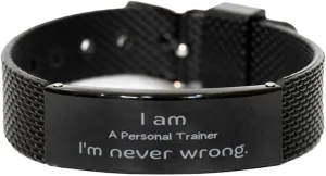 Personal Trainer Black Shark Mesh Bracelet Im Confident in My Workouts, Fitness, and Motivation Gifts for Birthday or Christmas