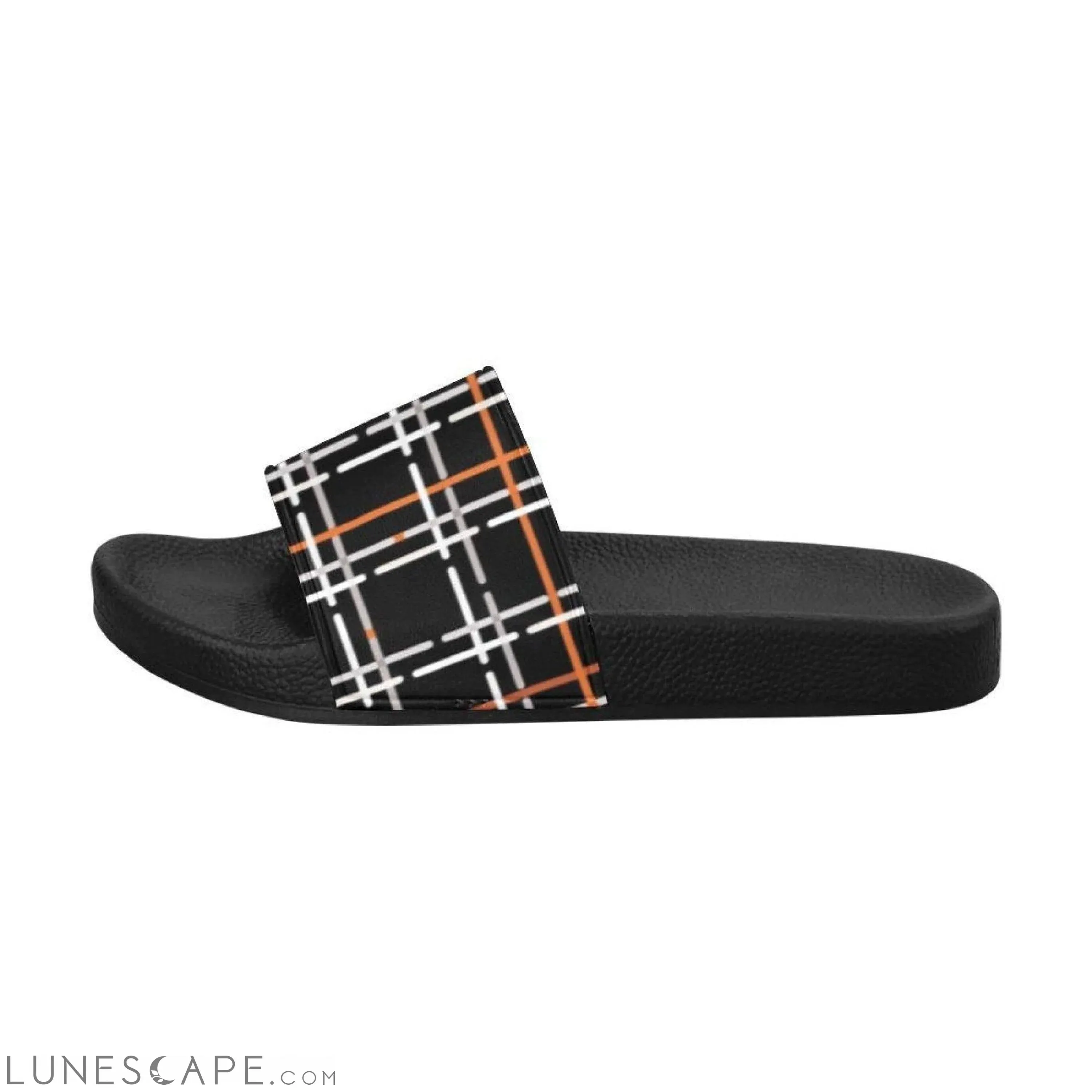 Plaid Beach Slides