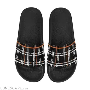 Plaid Beach Slides