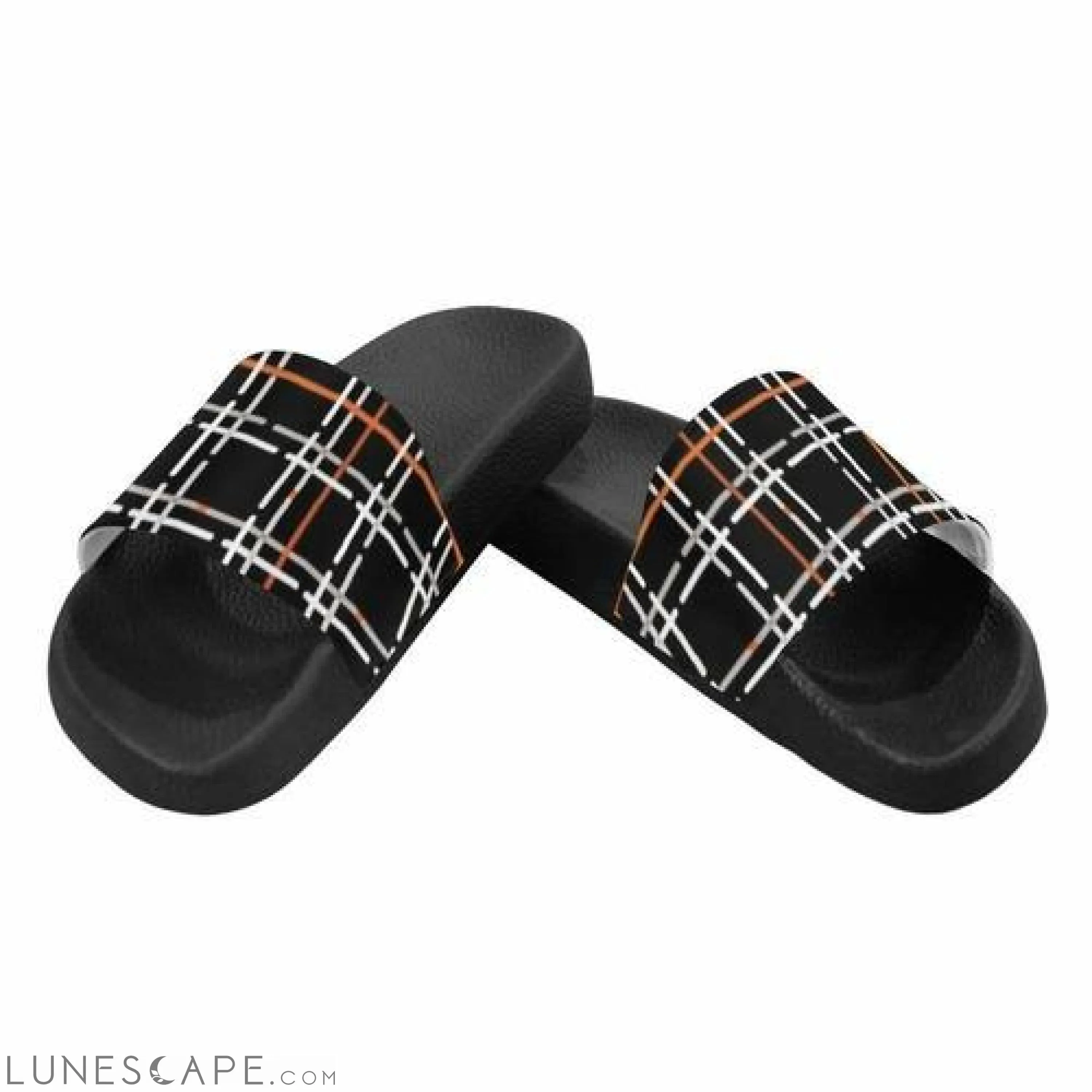 Plaid Beach Slides