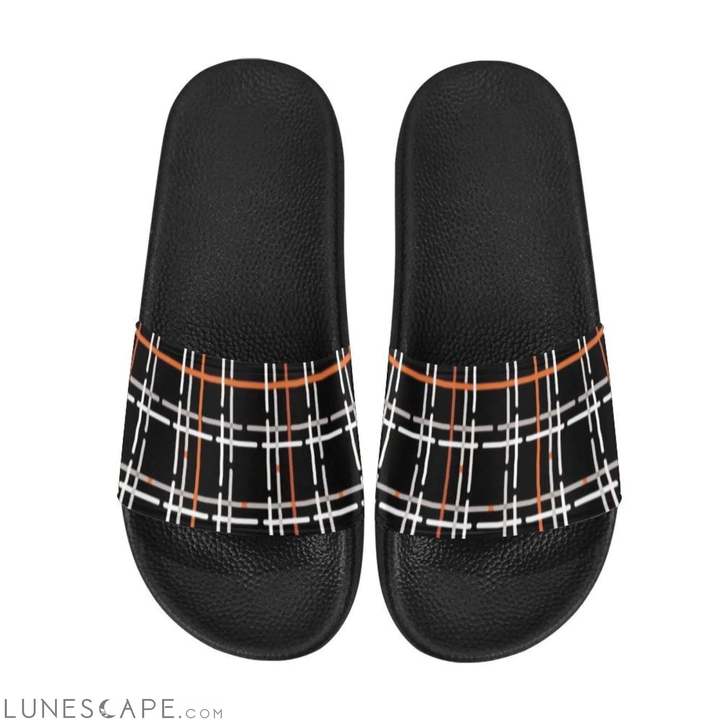 Plaid Beach Slides