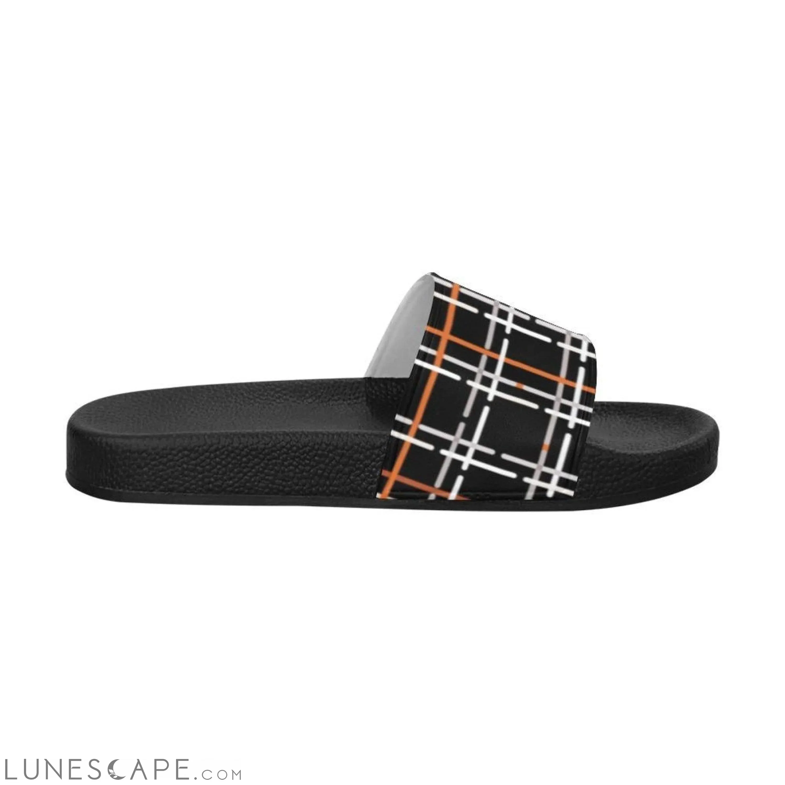Plaid Beach Slides