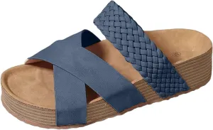 Platform Sandals for Women Comfortable Walking Cork Sandals Open Toe 2025 Summer Trendy Wedge Sandals Indoor Outdoor