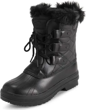 Polar Products Womens Snow Boot Quilted Short Winter Snow Rain Warm Waterproof Boots