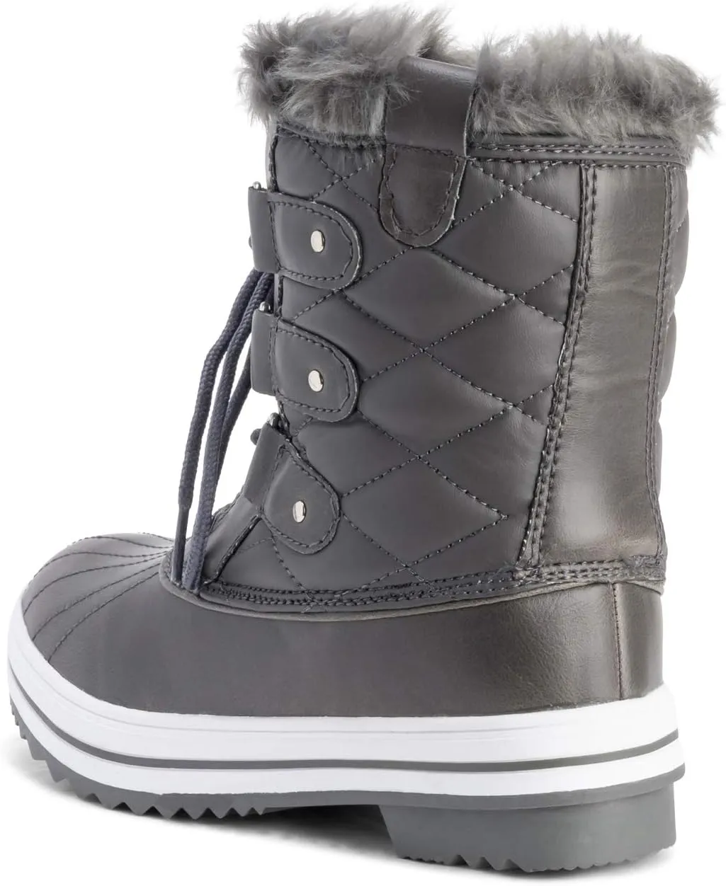 Polar Products Womens Snow Boot Quilted Short Winter Snow Rain Warm Waterproof Boots