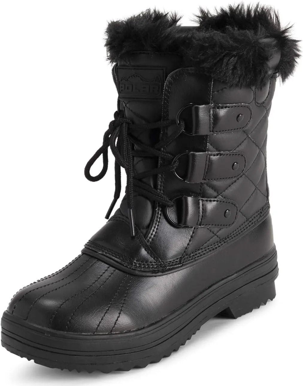 Polar Products Womens Snow Boot Quilted Short Winter Snow Rain Warm Waterproof Boots