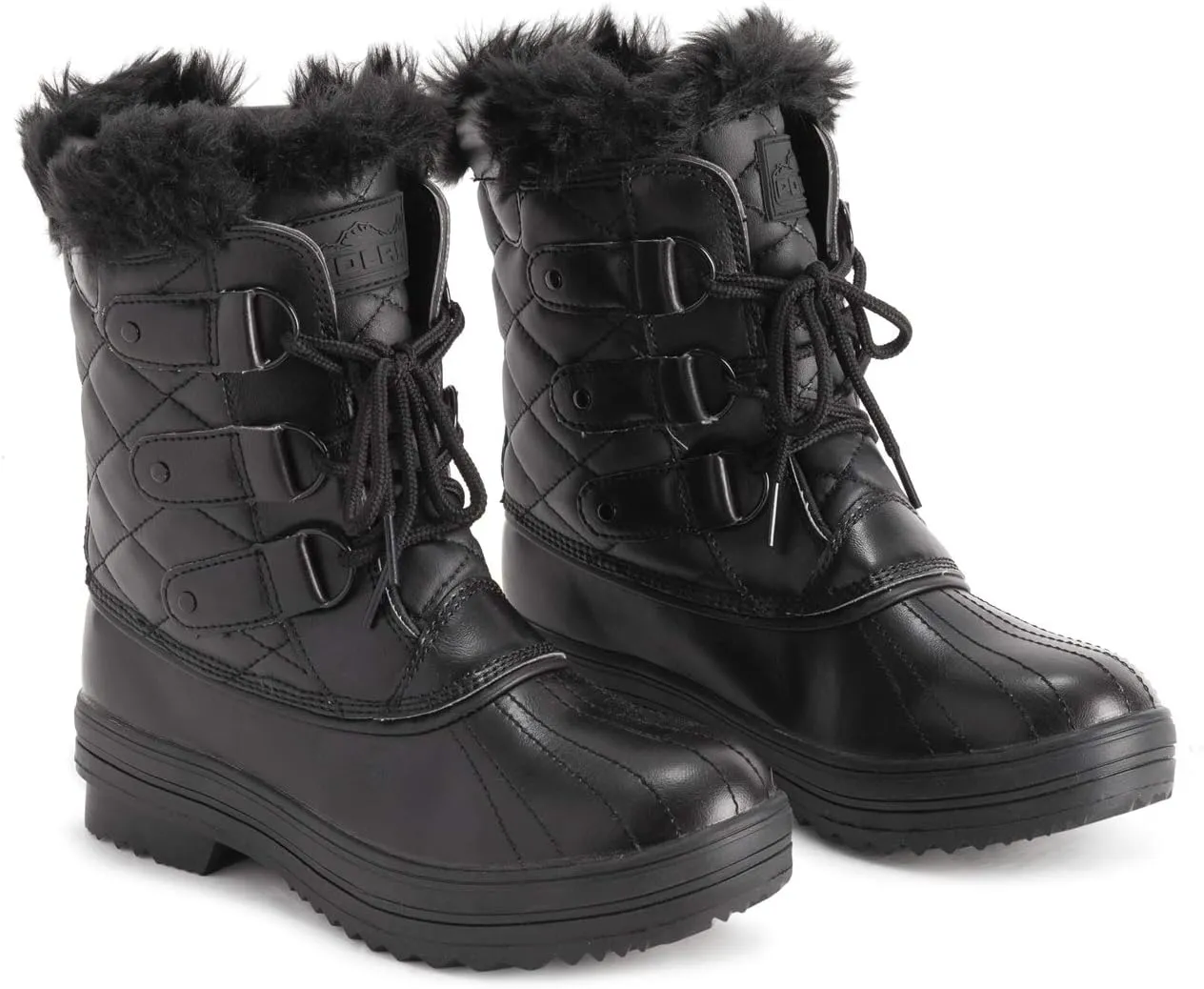 Polar Products Womens Snow Boot Quilted Short Winter Snow Rain Warm Waterproof Boots