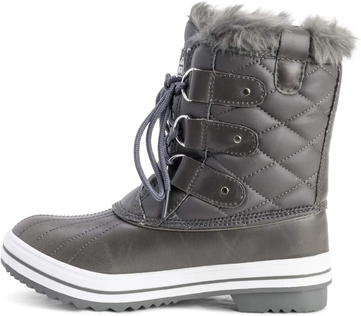 Polar Products Womens Snow Boot Quilted Short Winter Snow Rain Warm Waterproof Boots