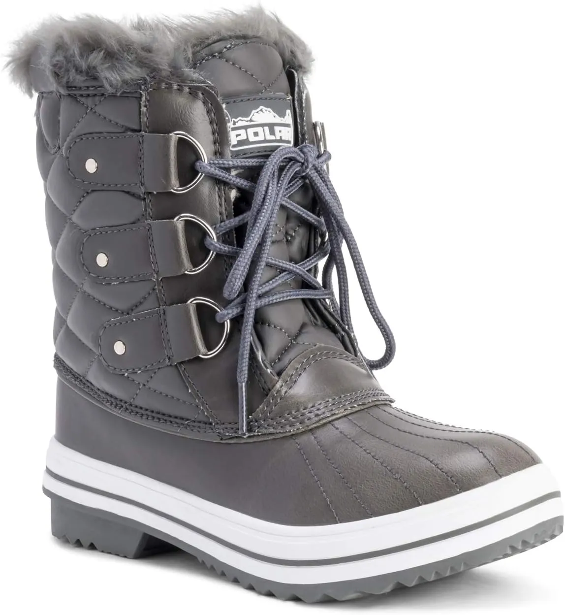 Polar Products Womens Snow Boot Quilted Short Winter Snow Rain Warm Waterproof Boots