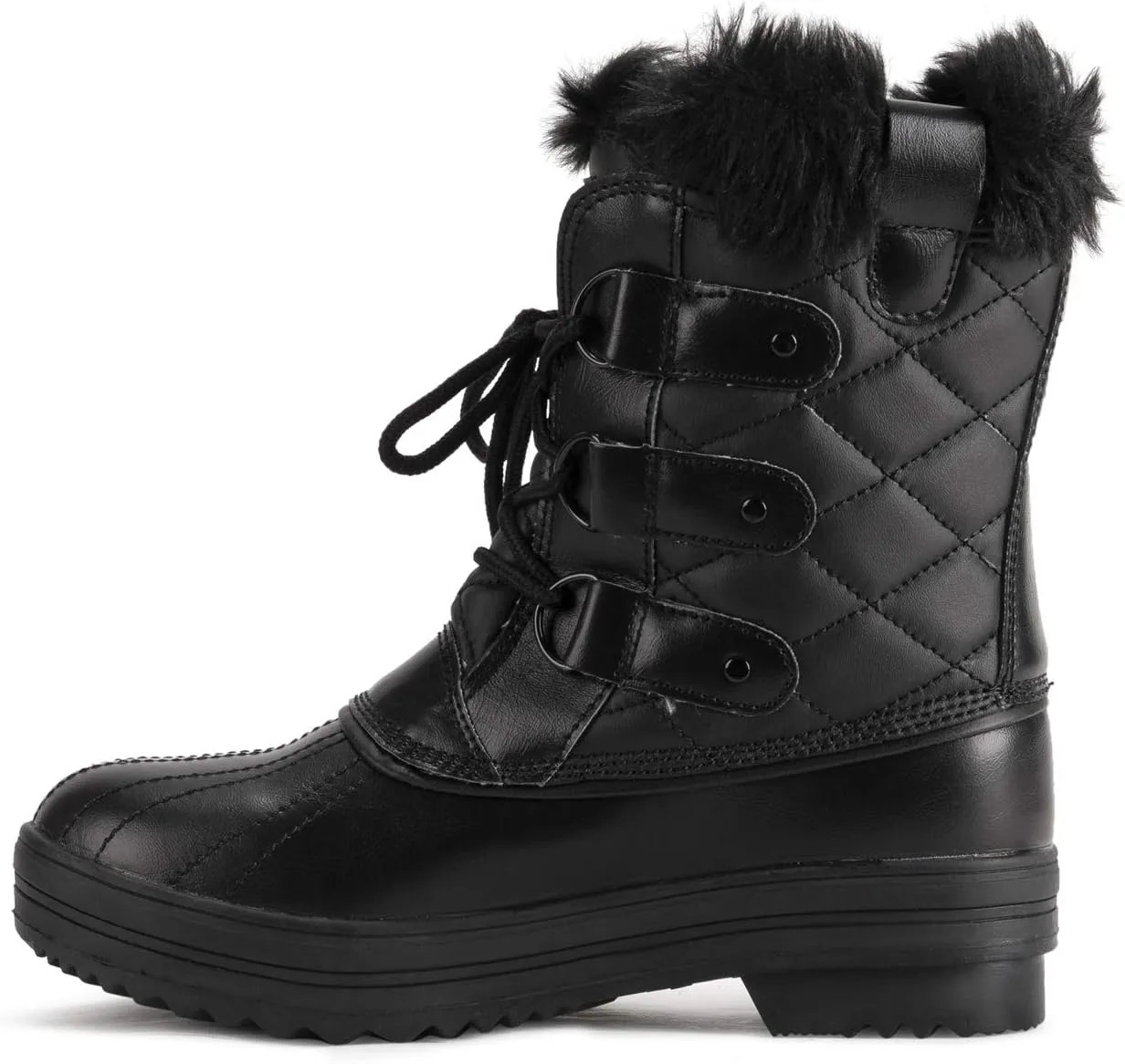 Polar Products Womens Snow Boot Quilted Short Winter Snow Rain Warm Waterproof Boots