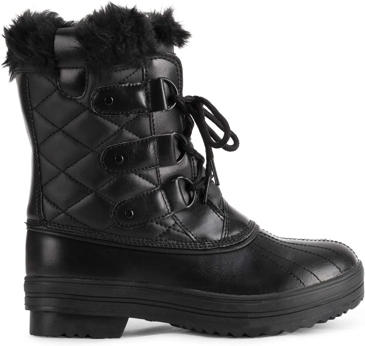 Polar Products Womens Snow Boot Quilted Short Winter Snow Rain Warm Waterproof Boots