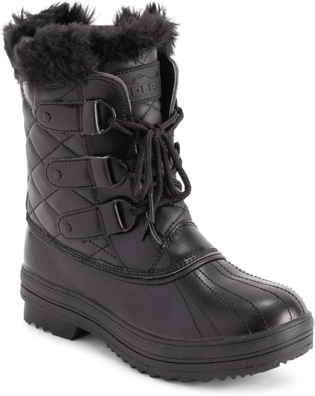 Polar Products Womens Snow Boot Quilted Short Winter Snow Rain Warm Waterproof Boots