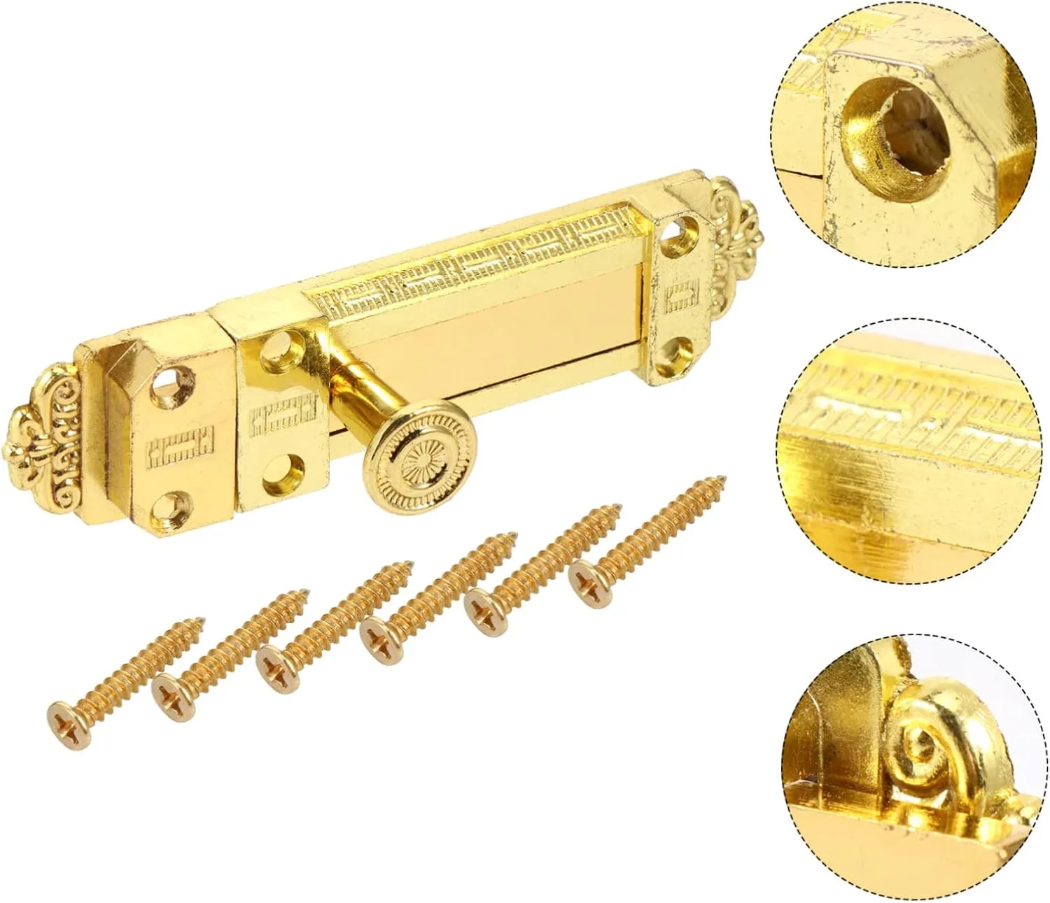POPETPOP 3pcs Zinc Alloy Door Lock Slide Bolt Security Sliding Lock Heavy Duty Latch for Home Security Hardware Supplies