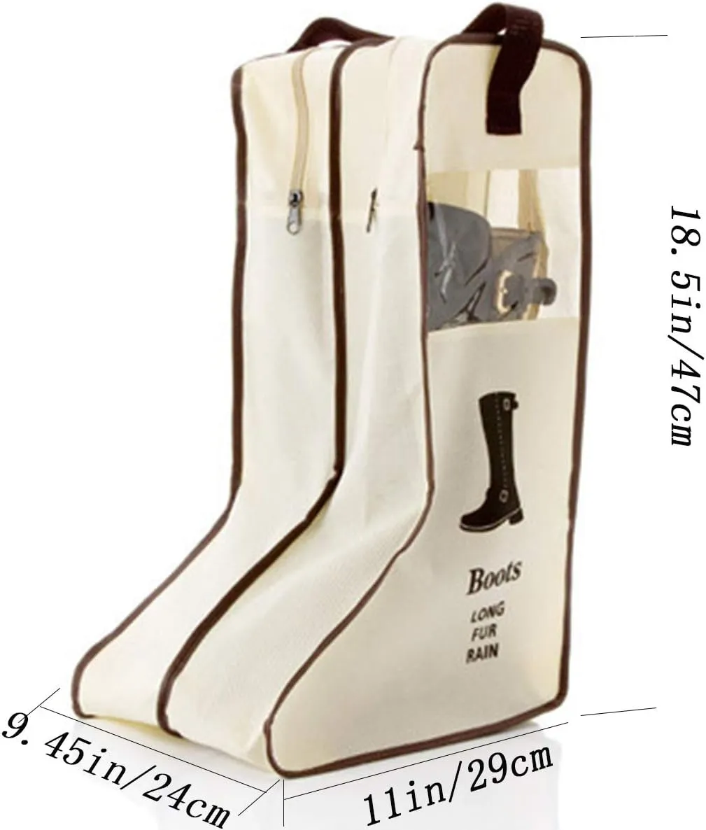 Portable Tall Boots Storage Bags|2 Packs Dust-proof Tall Boot Carry Bag for Travel and Daily Use
