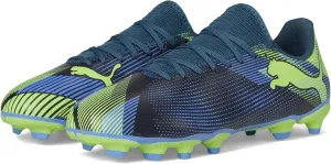 PUMA Future Play Firm Artificial Ground (Little Big Kid) Sneaker, Gray Skies/Elektro Purple/Fizzy Apple White, 6.5 US Unisex