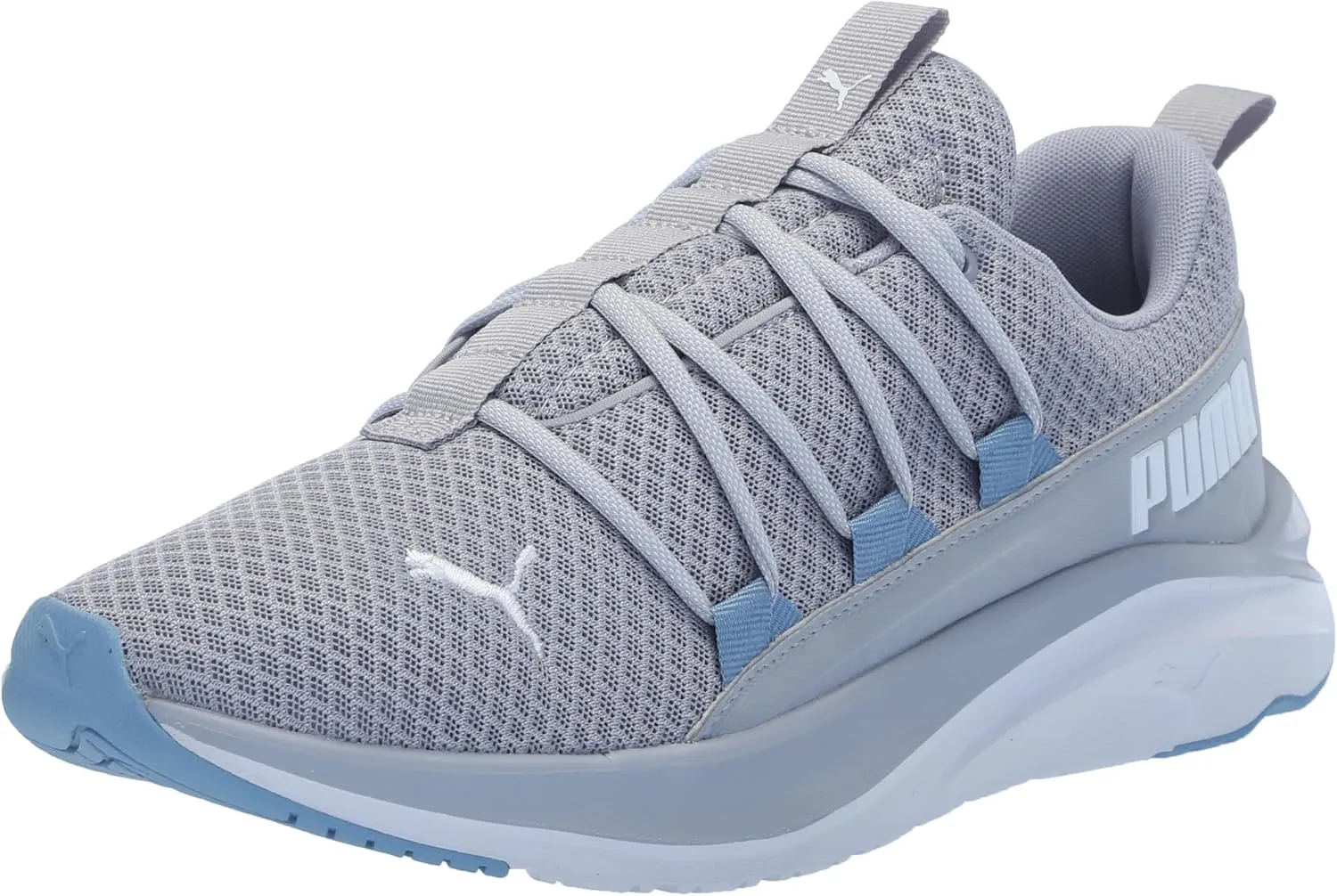 PUMA Mens Softride One4all Cross Trainer, Gray Fog Mens White-Zen Blue, 8.5