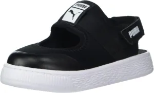PUMA unisex child Light-flex Summer Sneaker, Black/White, 12 Little Kid US