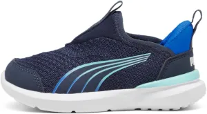 PUMA Unisex-Child Slip on Shoes Kids Kruz Sliptech(Toddler) Sneaker, Club Navy-Hyperlink Blue, 10 US