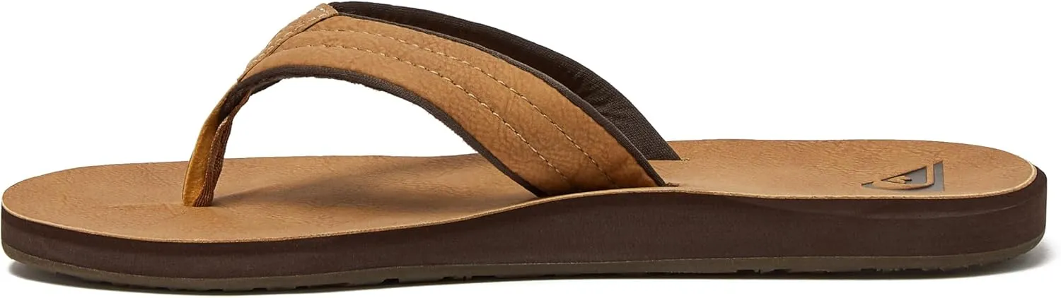Quiksilver Men's Carver Suede 3 Point Flip Flop Athletic Sandal