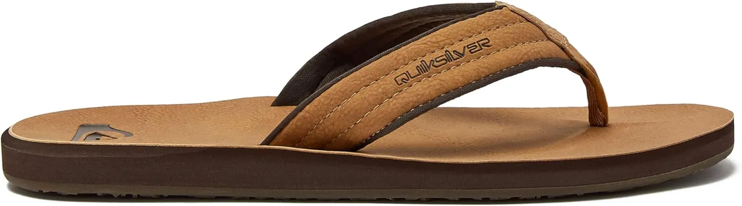 Quiksilver Men's Carver Suede 3 Point Flip Flop Athletic Sandal