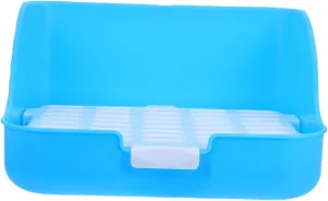 Rabbit Litter Tray Guinea Pig Toilet Cage Potty Abs Material Round Mesh Easy to Clean for Bunny Training