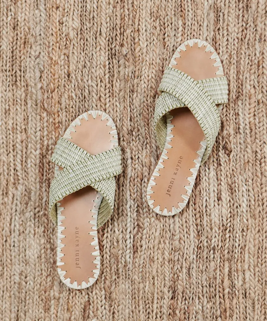 Raffia Crossover Sandal