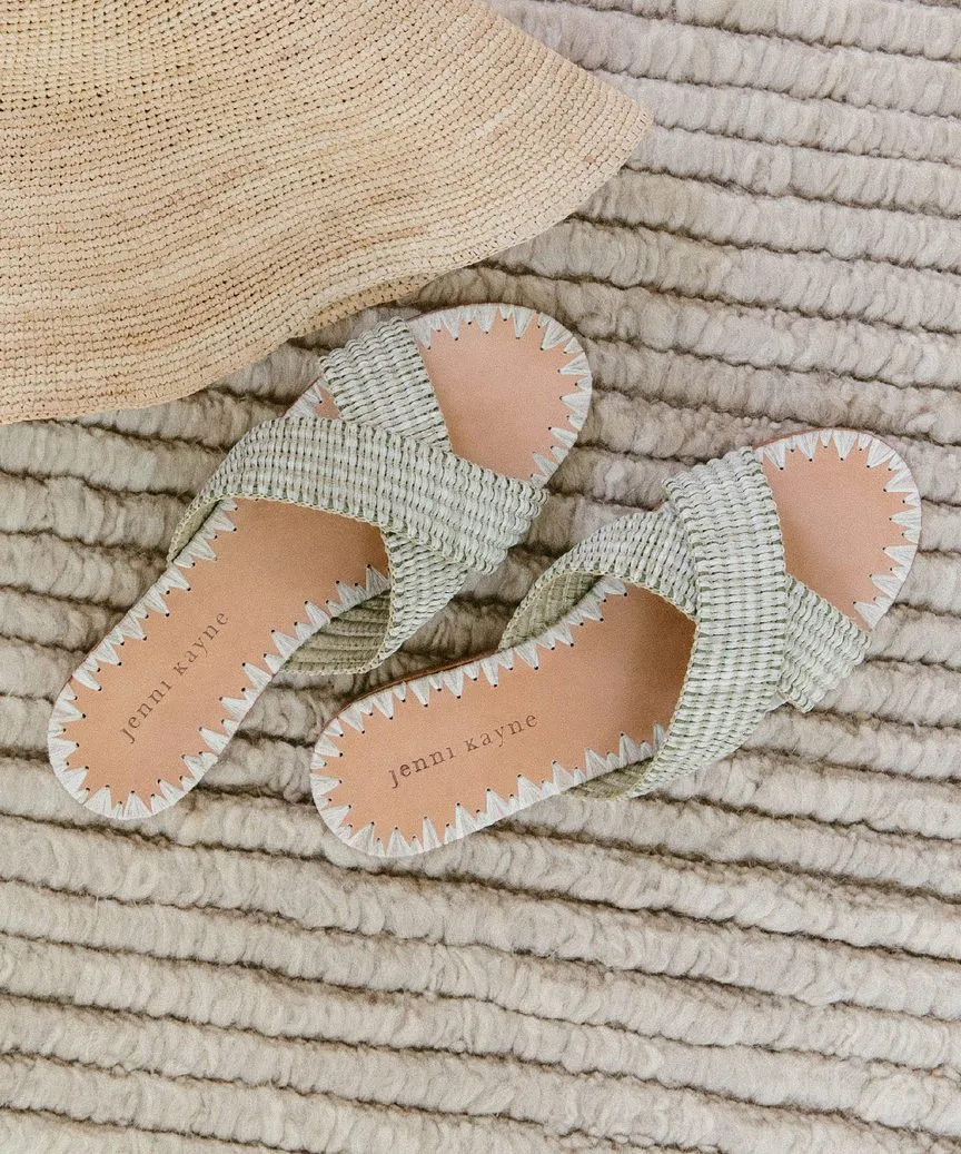 Raffia Crossover Sandal