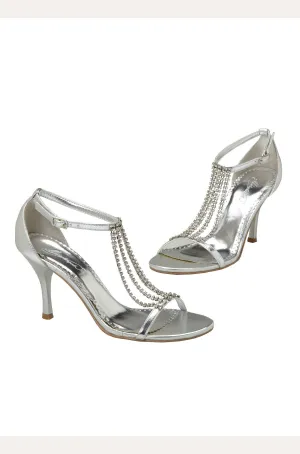 Rhinestone Encrusted Strappy High Heel Sandal