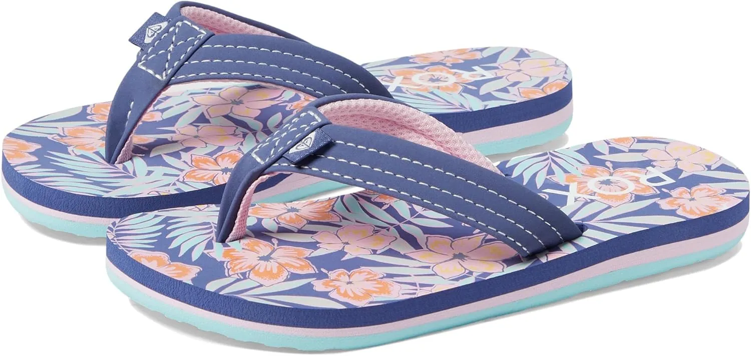 Roxy Girls Vista Flip Flop Sandal, Blue Haze, 13 Little Kid