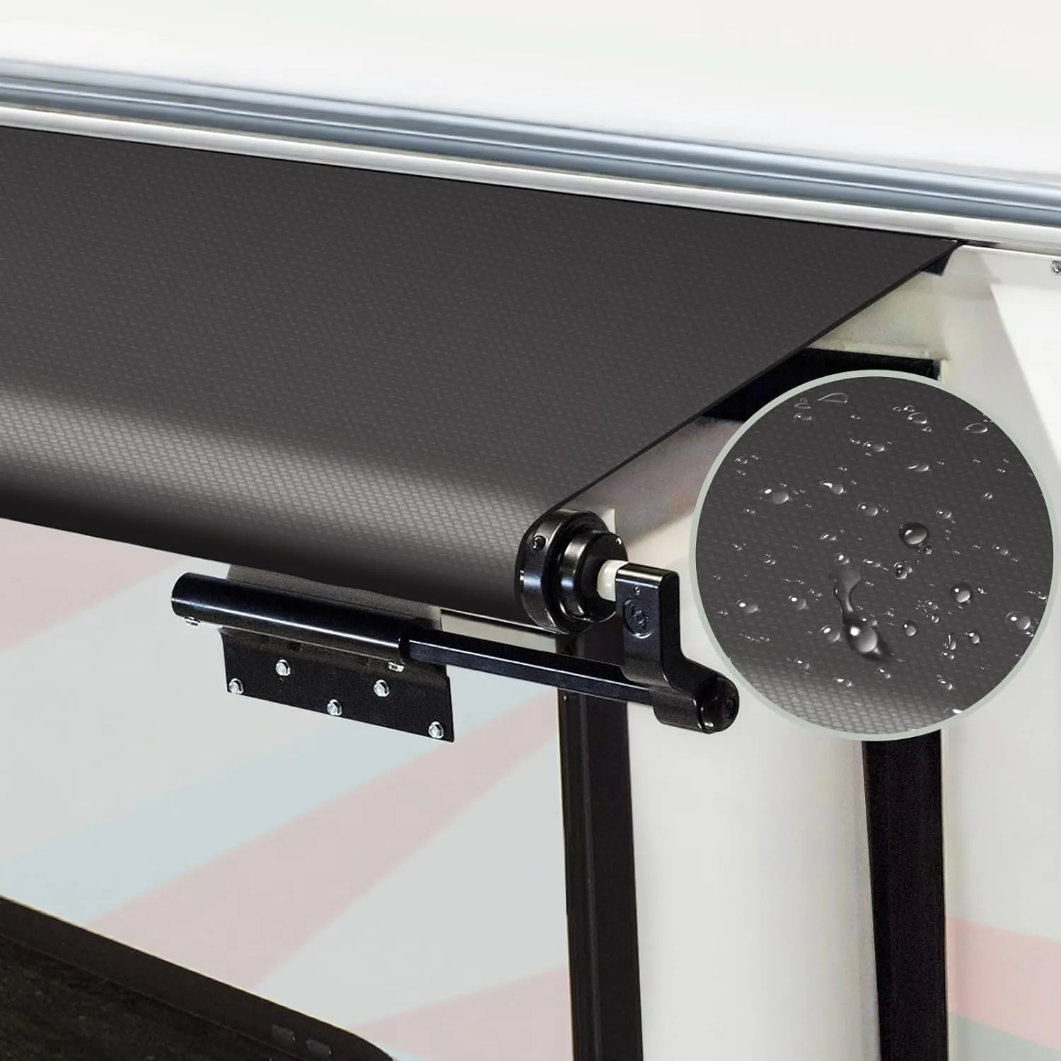 RV Slide Out Awning Fabric Replacement - Universal and Weather Resistant Slide Topper Canopy for 5th Wheel RVs, Motorhomes, and Trailers (170'' Fabric Only, Black)