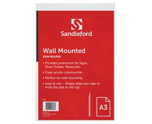 Sandleford A3 Wall-Mounted Sign Holder Portrait W29.8cm x D6cm x H44.5cm