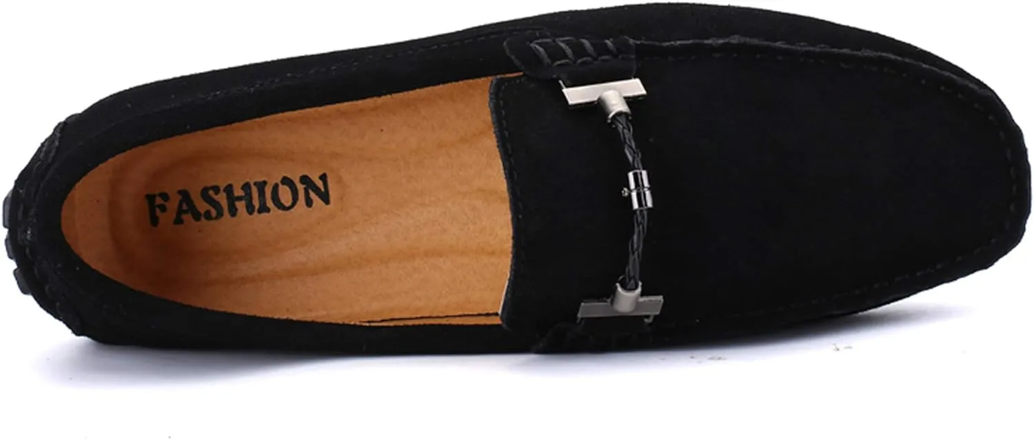 Santimon Mens Driving Penny Loafers Suede Moccasins Slip On Casual Dress Boat Shoes
