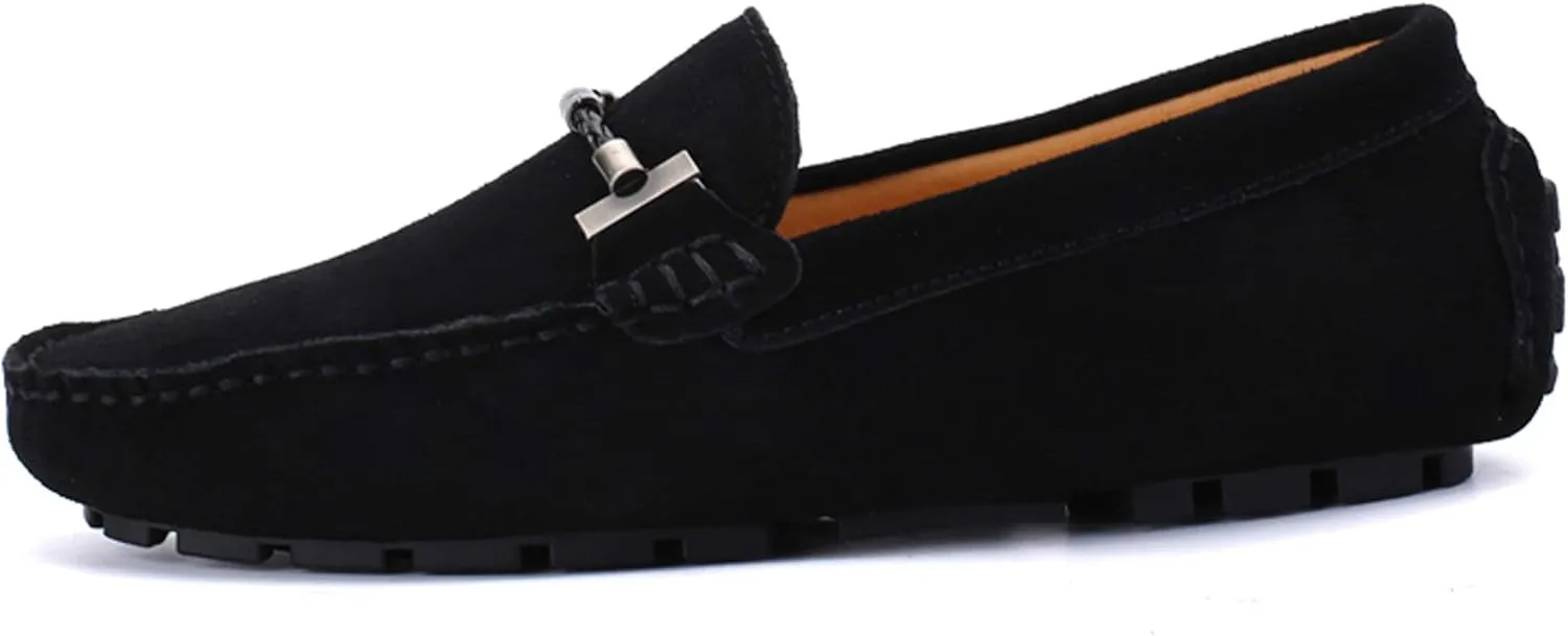 Santimon Mens Driving Penny Loafers Suede Moccasins Slip On Casual Dress Boat Shoes