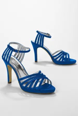Satin High Heel Lattice Weave Strappy Sandal