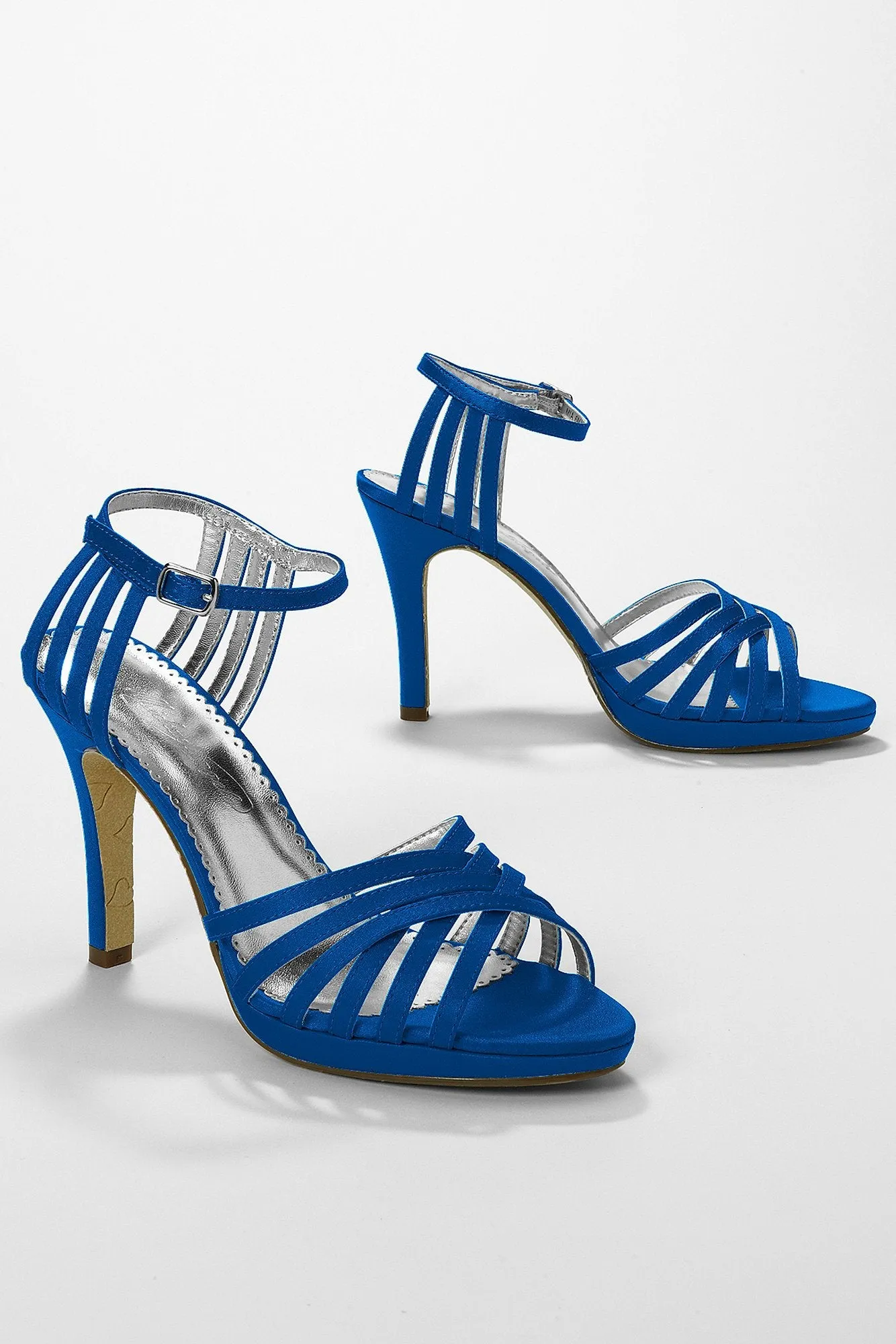 Satin High Heel Lattice Weave Strappy Sandal