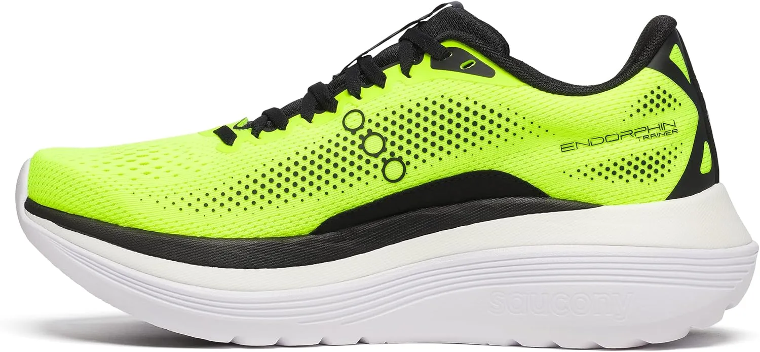 Saucony Men's Endorphin Trainer Sneaker, Citron/Black, 11.5