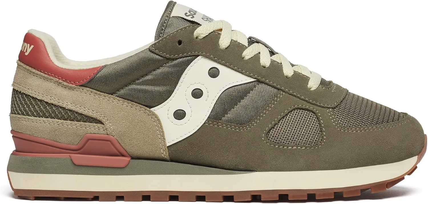 Saucony Men's Shadow Original Sneaker, Olive/Rust, 8.5