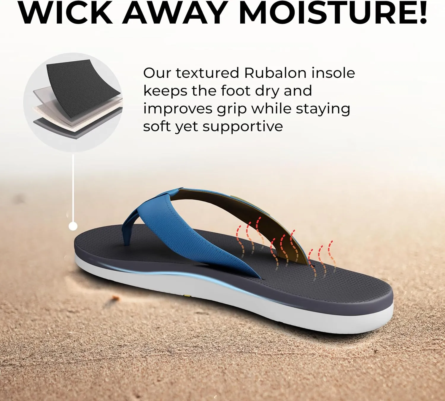 Scott Hawaii Men's Hanapa'a Sandal | Fish Flag Design | Neoprene Lined Strap | Molded Outsole With Arch Suport And Heel Cup | Non-marking No-slip | Marine And Boat Friendly Flip Flop