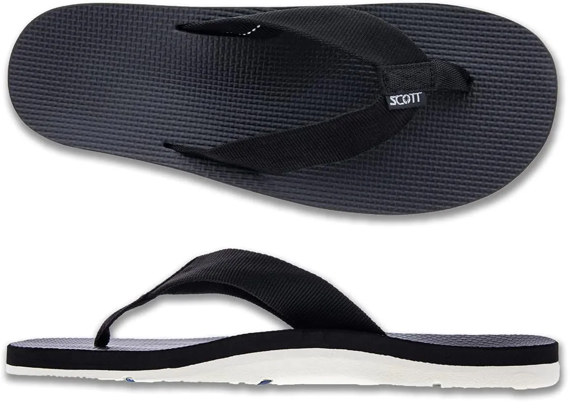 Scott Hawaii Men's Hokulea Sandal | Tubular Nylon Strap Rolls Against Skin | Molded Outolse With Arch Support And Heel Cup | Non-Marking No-Slip | Marine And Boat Friendly Flip Flop