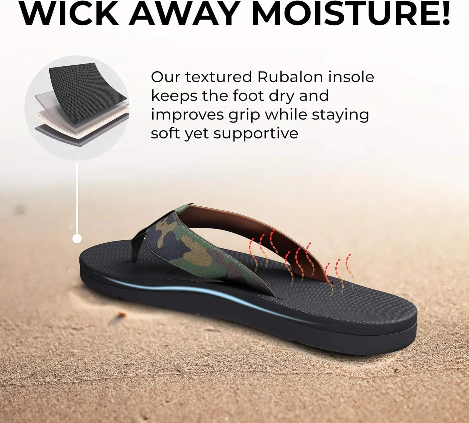 Scott Hawaii Men's Kaikane Sandal | Nylon Strap with Neoprene Lining | Molded Rubber Outsole with Arch Support and Heel Cup | Podiatrist Recommended