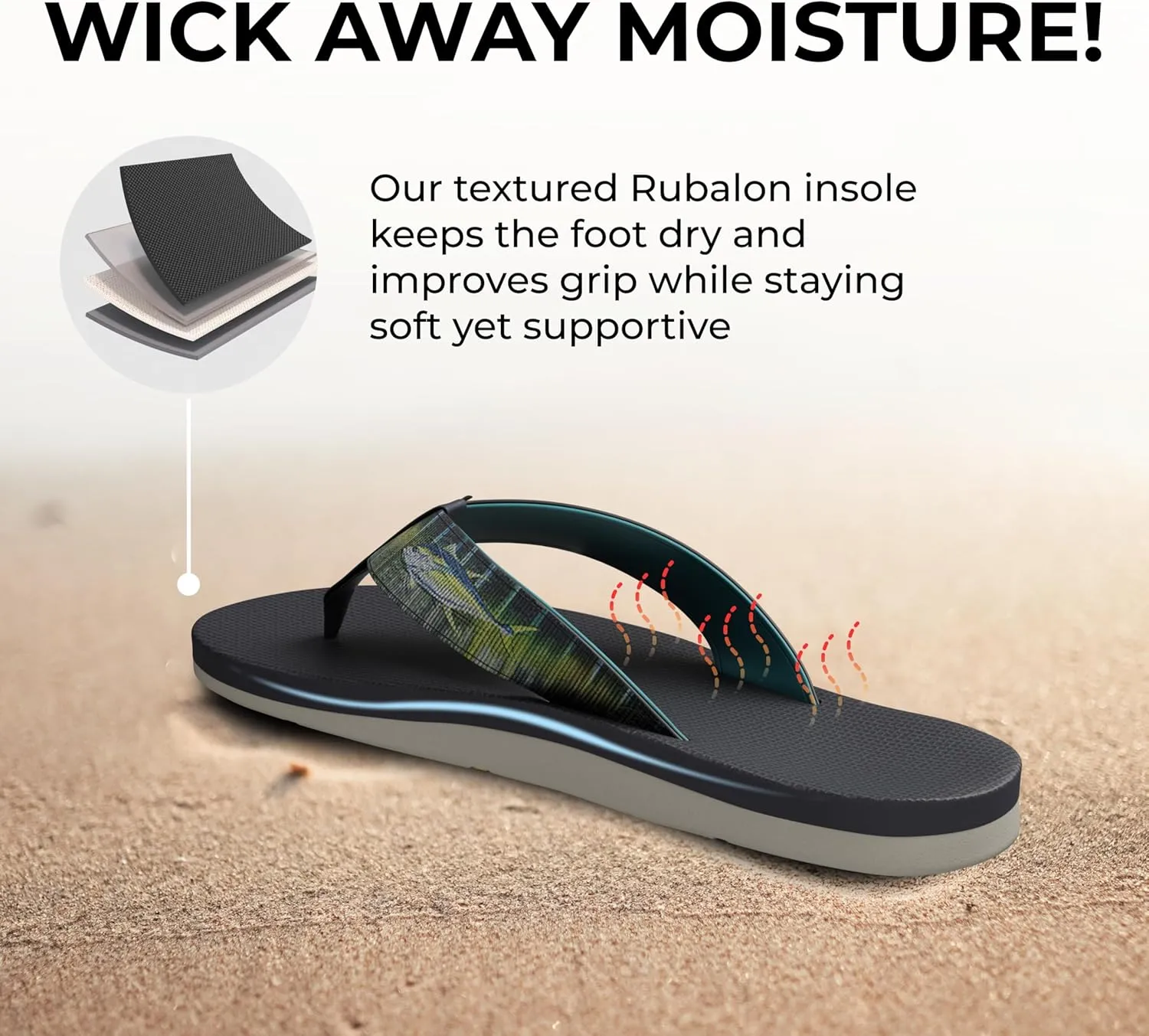 Scott Hawaii Men's Kaiko Sandal | Nylon Strap with Neoprene Lining | Molded Non-marking No-slip Outsole | Arch Support and Heel Cup | Marine & Boat Friendly